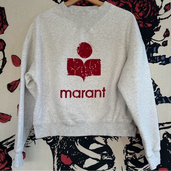 Isabel Marant Sweaters - Isabel Marant Gray sweatshirt with Red Logo